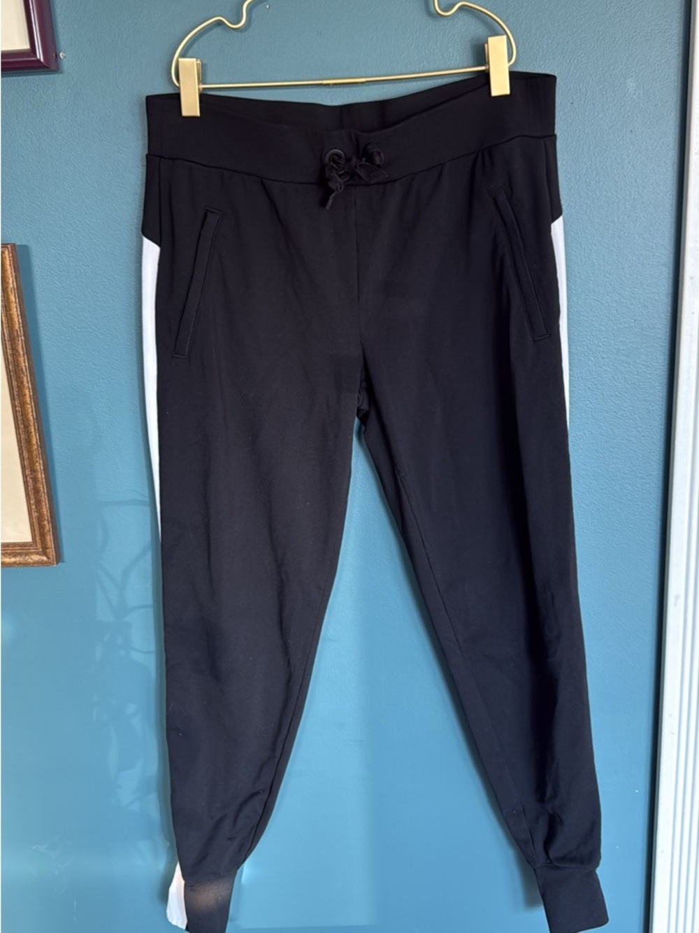 Athleta Black Active Leggings with Subtle Logo